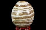 Polished, Banded Aragonite Egg - Morocco #98409-1